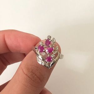 925 silver ruby ring size 7 gemstone